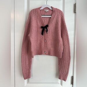 J. Crew Crewcuts Cable Knit Cardigan Dusty Rose Size XL/12-13